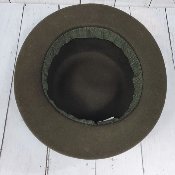 Conte of Florence Vintage Women\'s Olive 100% Wool Fedora Hat Made In Italy